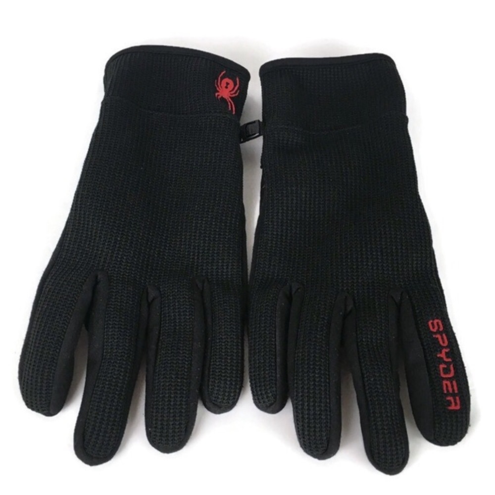 Spyder Black Gloves with Logo Detail
